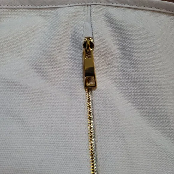 Balmain Garment Bag Gown White Black Logo Gold Tone Exposed Zipper 62.5 x 23 in - Picture 8 of 13